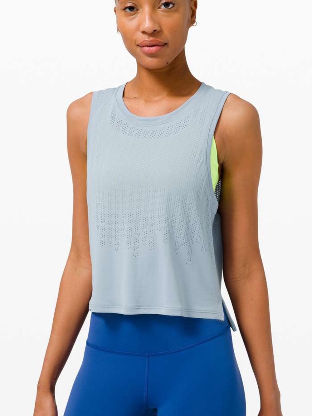 Lululemon Train to Be Tank Stripe Chambray SZ 6